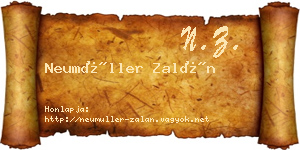 Neumüller Zalán névjegykártya