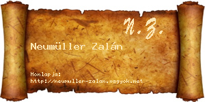 Neumüller Zalán névjegykártya
